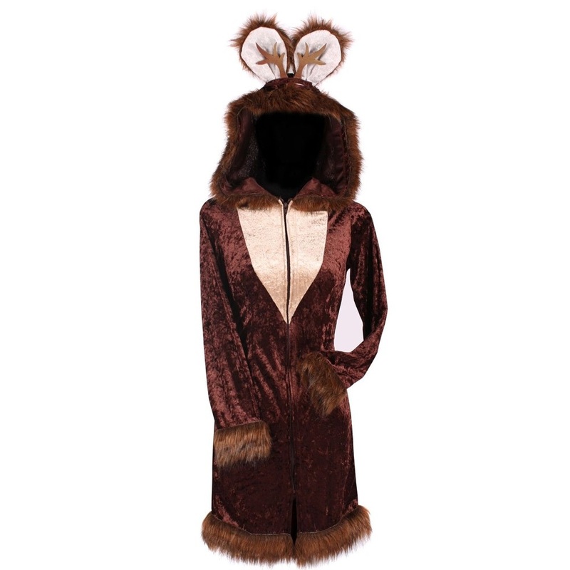 Fluffy deer Rhonda hooded dress XS
