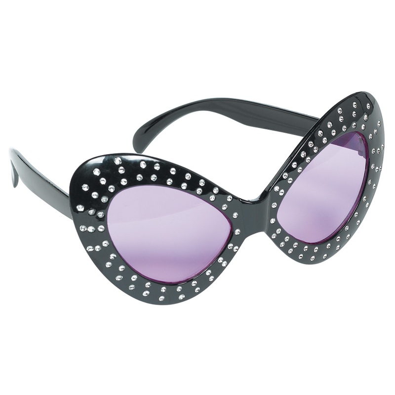 Hollywood diva glasses with sparkling rhinestones