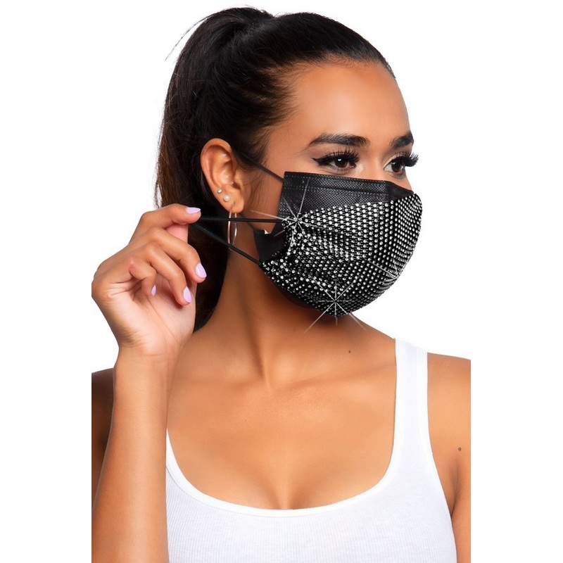 Mouth and nose mask glamor coating black
