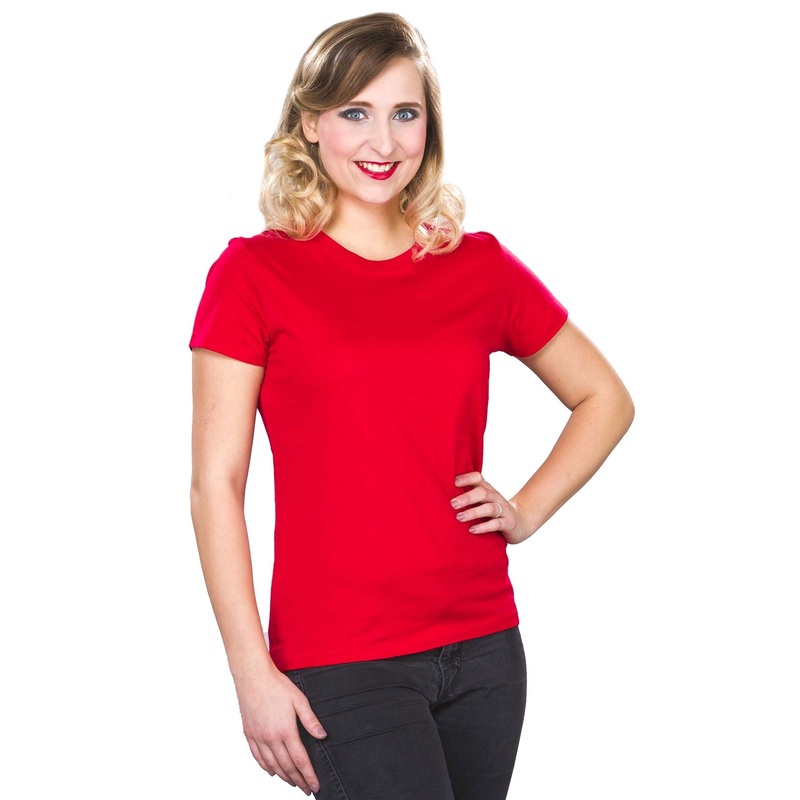 Red round neck t-shirt for women S