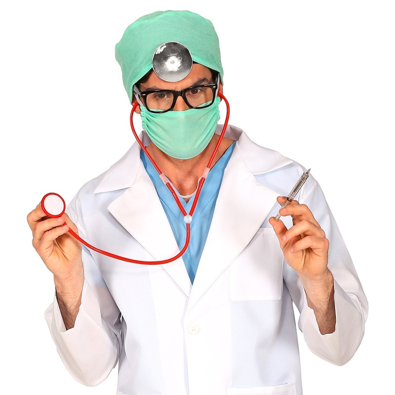 Senior doctor costume accessories 4 pieces