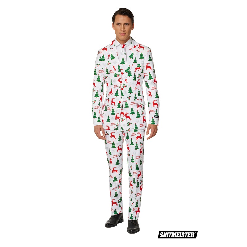 Suitmeister party suit Merry Christmas White S