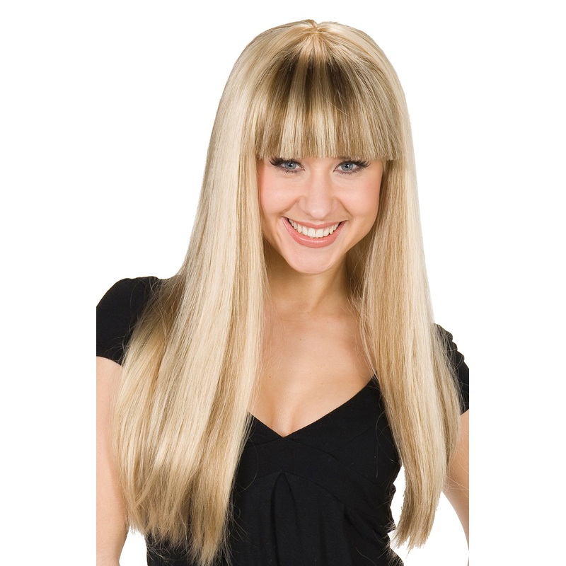 Blonde Anita long hair wig with highlights