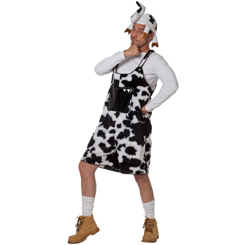 Cow stain plush dungarees 50