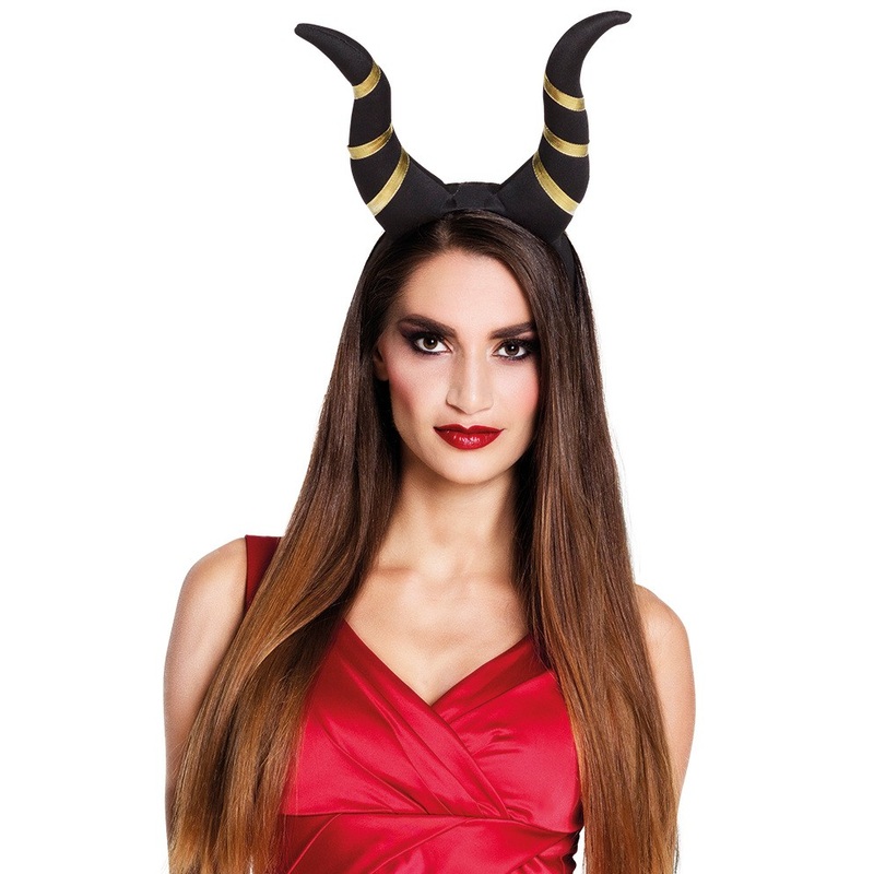 Devilish demon horns black and gold