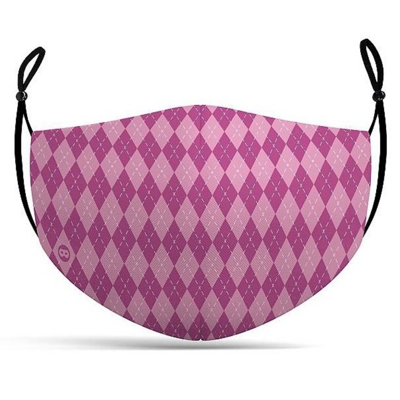 Pink plaid mouth and nose mask