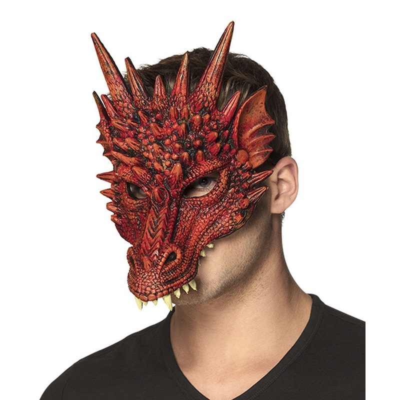 Red hell dragon mask