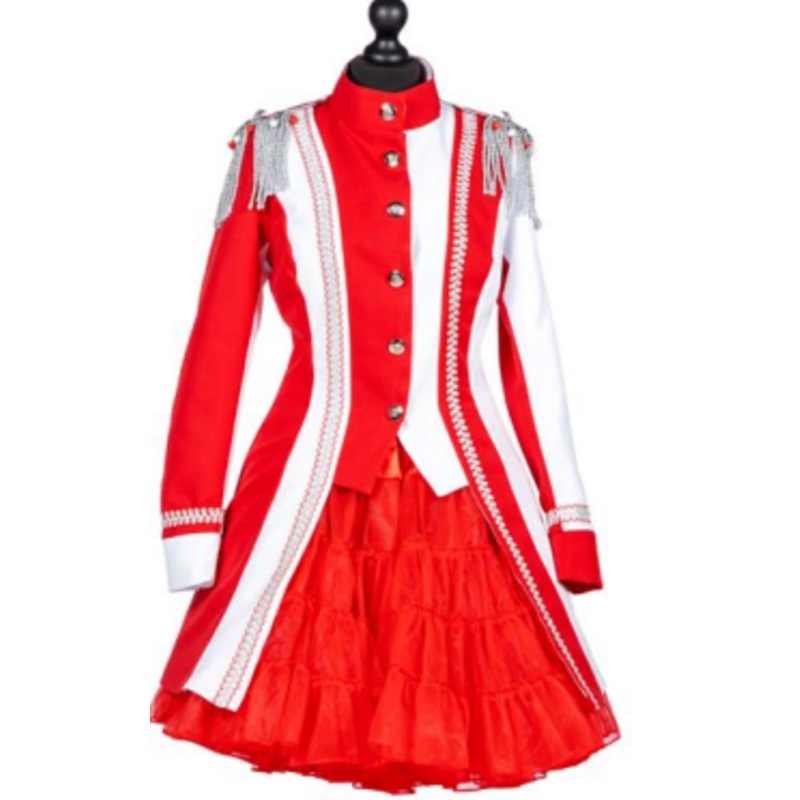 tailcoat for women in red and white