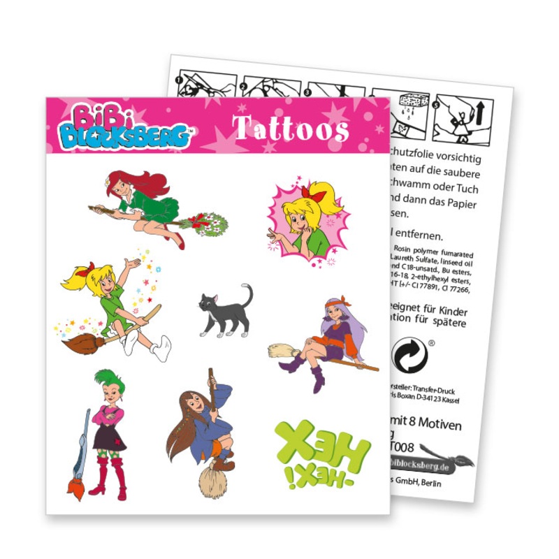 Bibi Blocksberg tattoo sheet