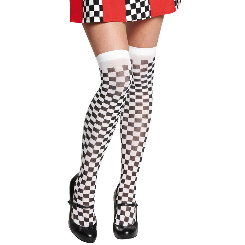 Checkered home straight racing driver stockings