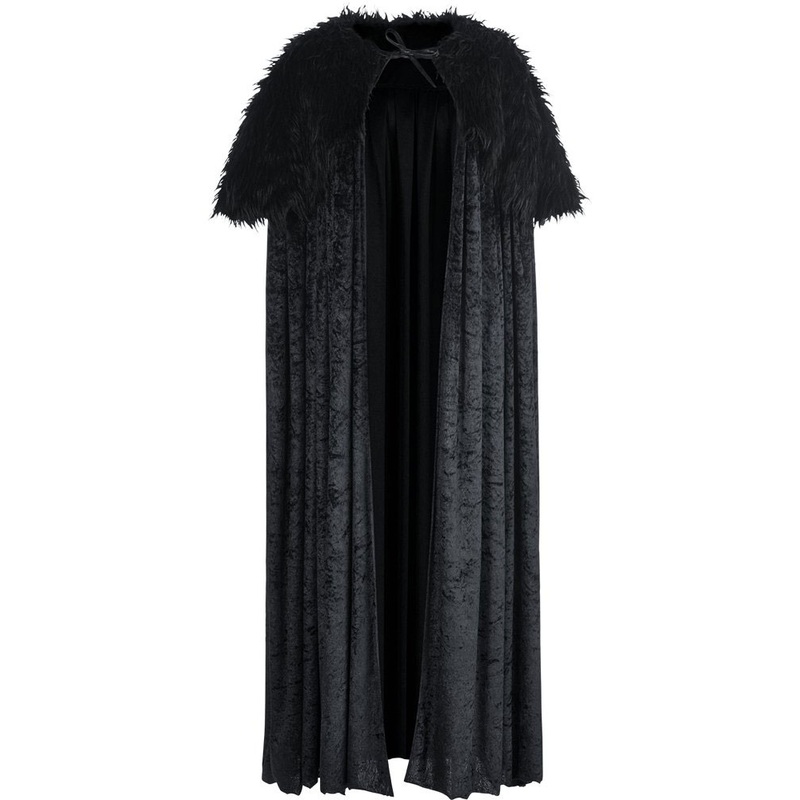 Fur collar cape for men in black