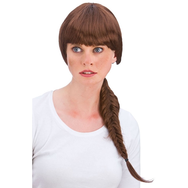 Herringbone braid wig with brown bangs