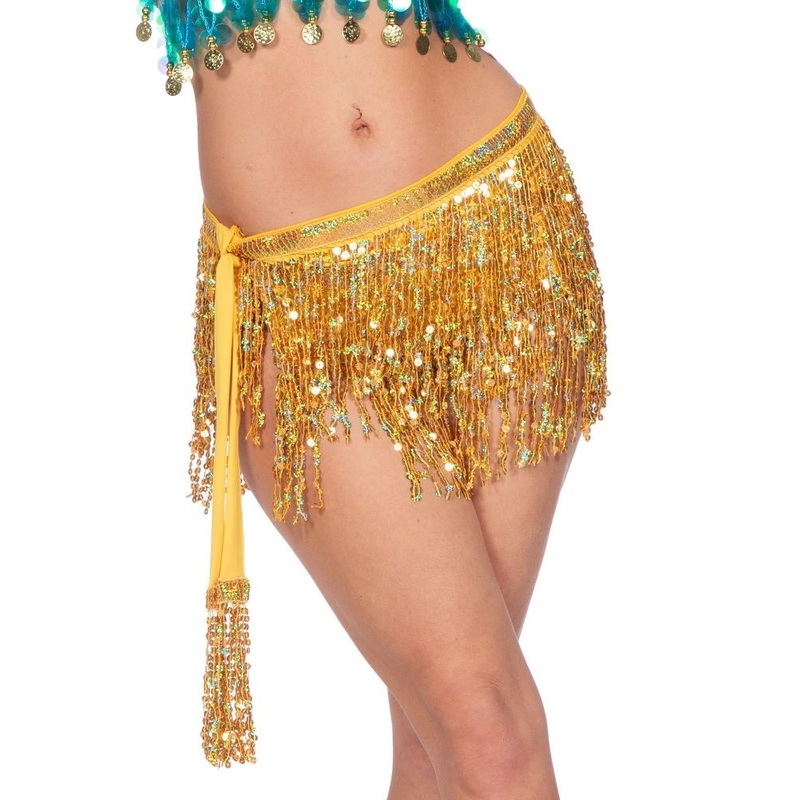 Ibiza Style Festival Wrap Skirt Gold One Size