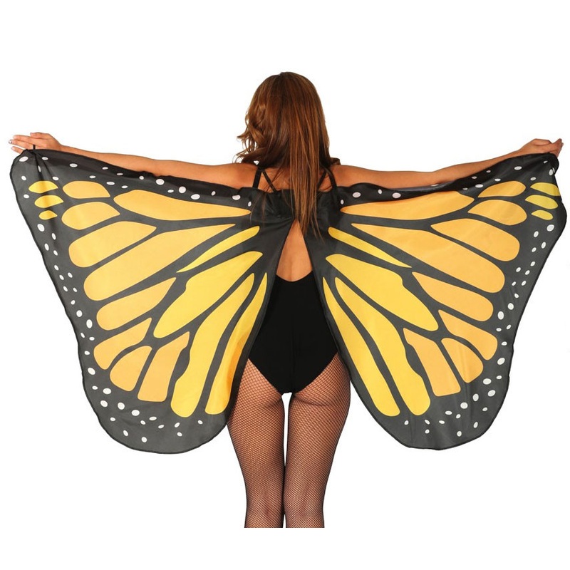 Orange butterfly wings for women