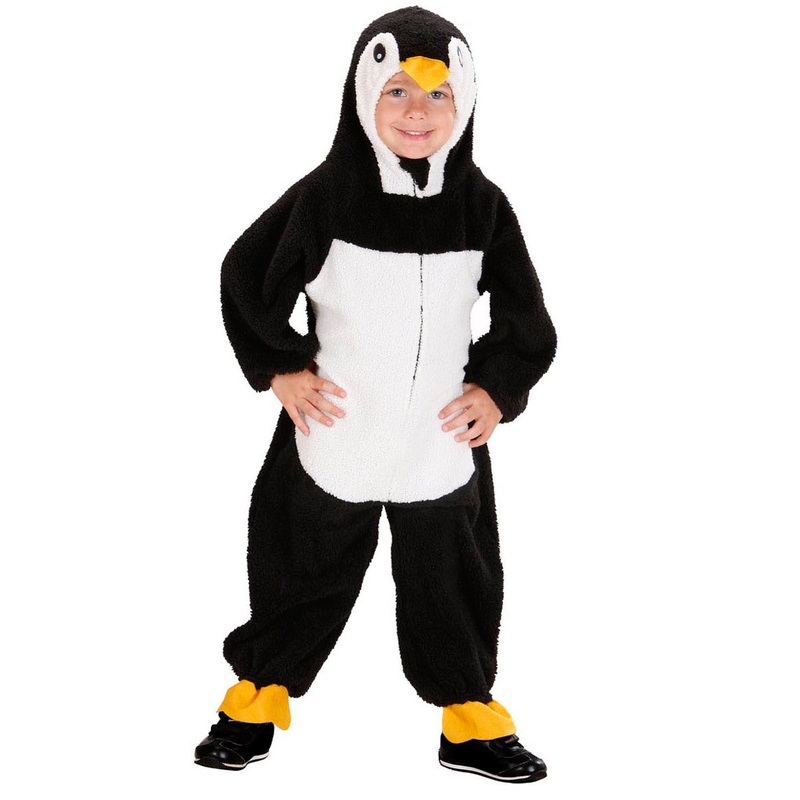 Plush penguin full body costume