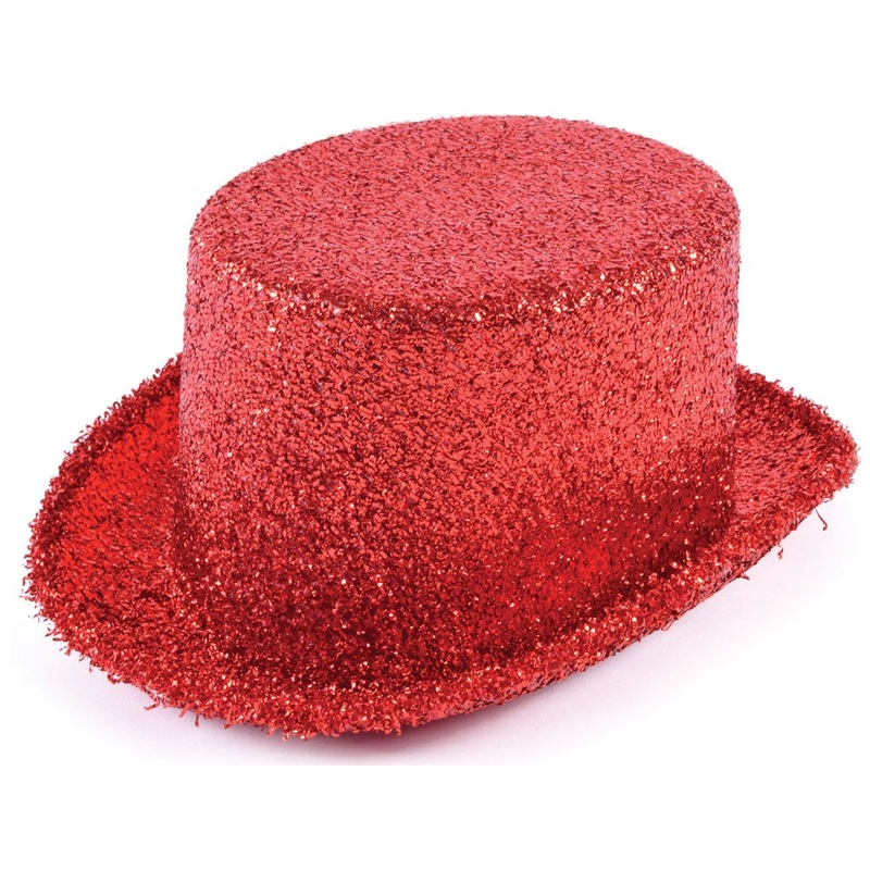 Red show glitter top hat