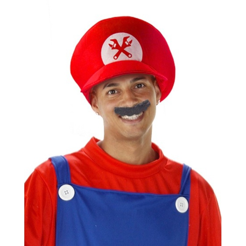 Super Marius plumber hat with beard