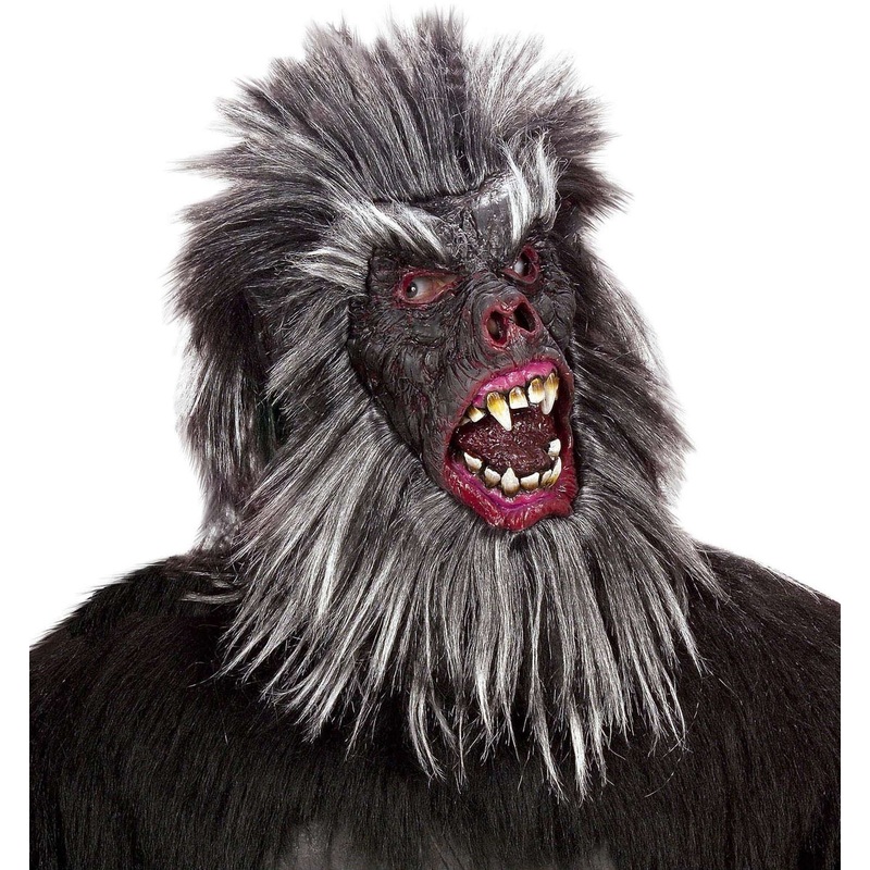 Angry gorilla mask with fur