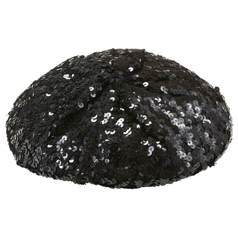 Black sequin beret