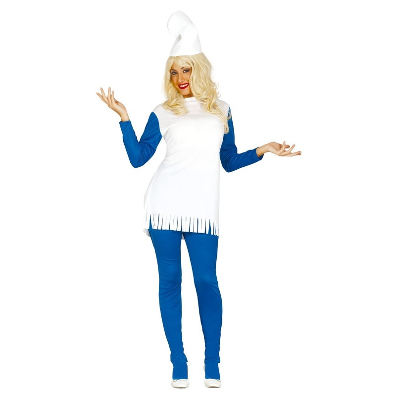 Blue and white dwarf costume for women 38-40
