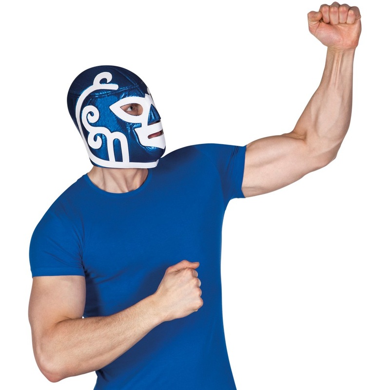 Blue and white wrestling mask Blueman