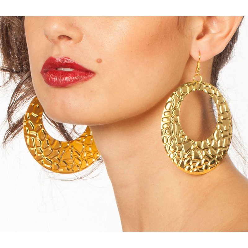 Golden party womens earrings