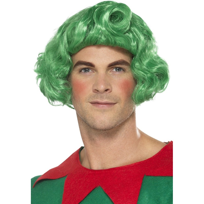 Green elf gnome wig
