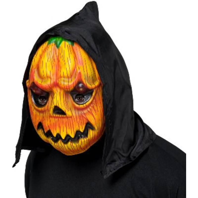 Pumpkin Halloween Mask with Hood