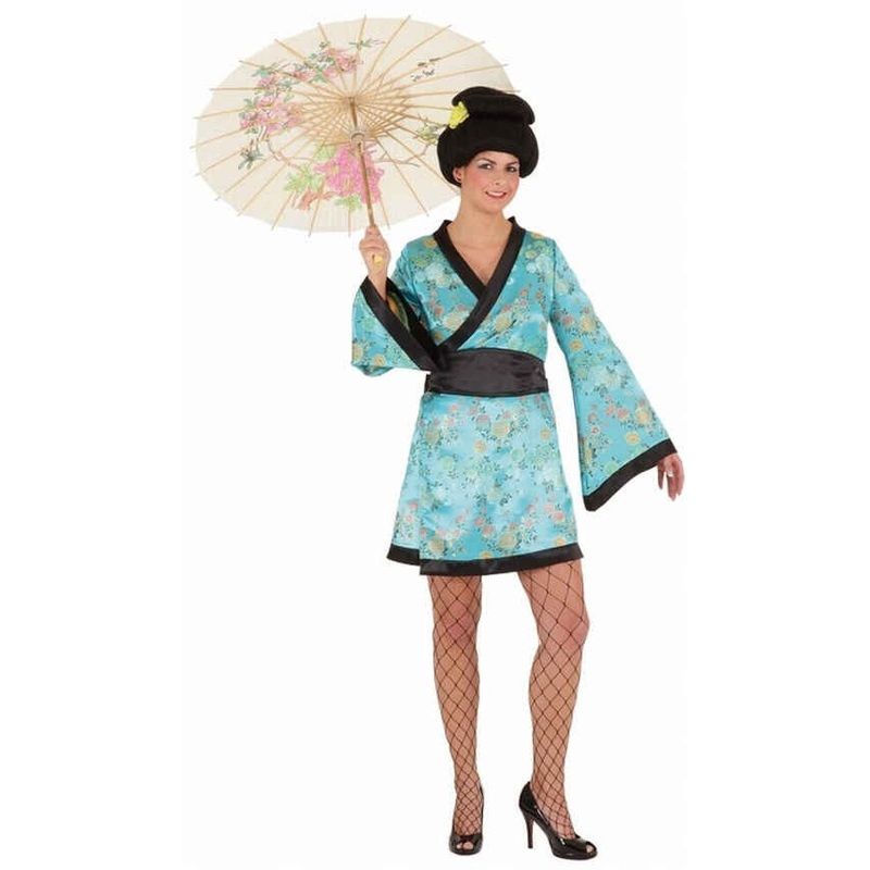 Akagi kimono dress in turquoise 34