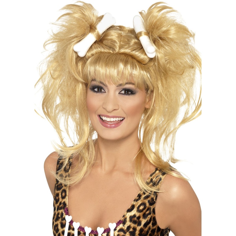 Blonde keula stone age wig with bones