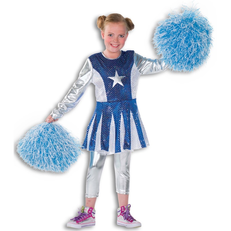 Blue and white cheerleader costume for children 104