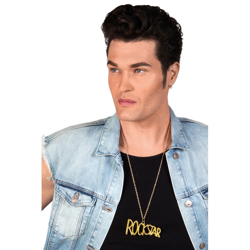 Gold colored rock star necklace