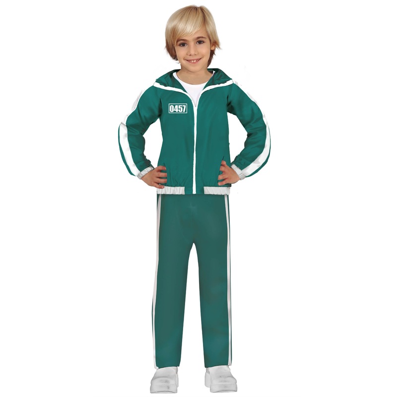 Green death game jogging suit for boys