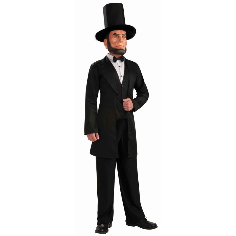 Mr President Lincoln men's costume with mask