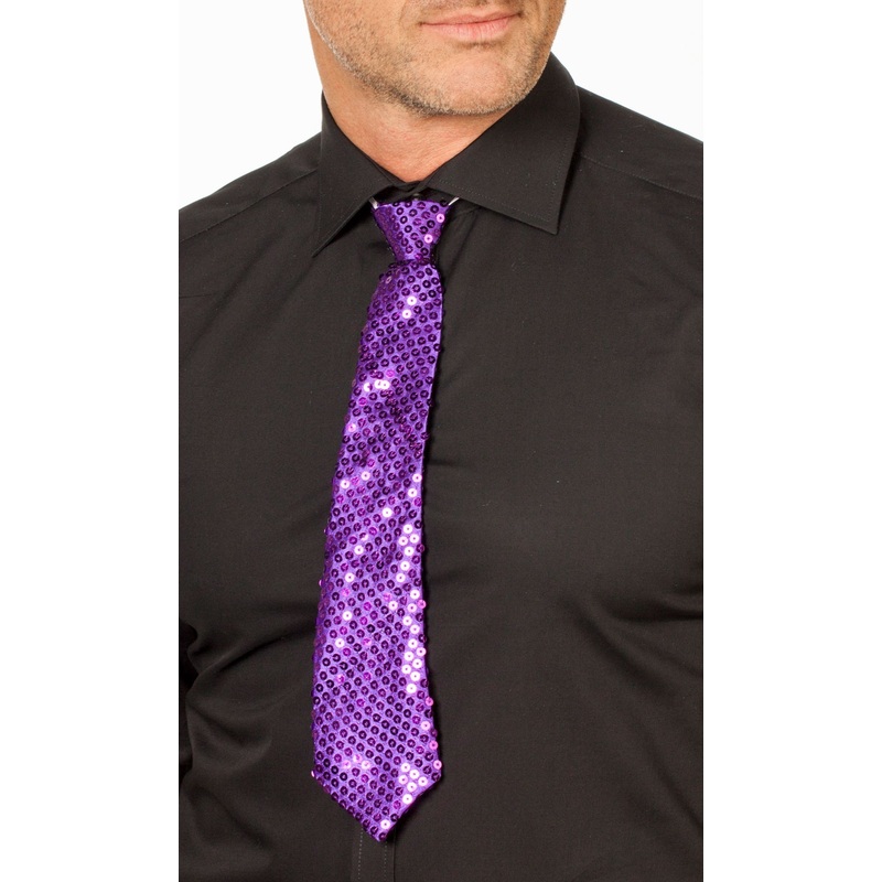 Purple sequin tie