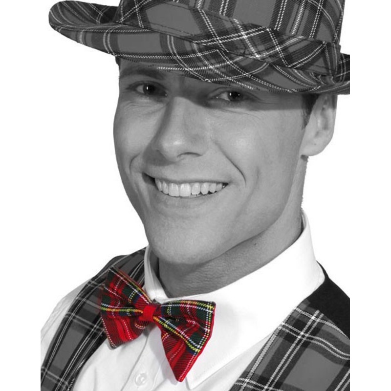 Red plaid tartan bow tie