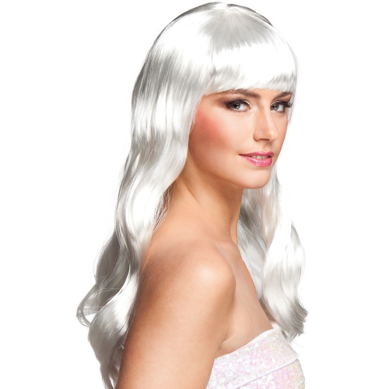 White Kerry Wig with Bangs