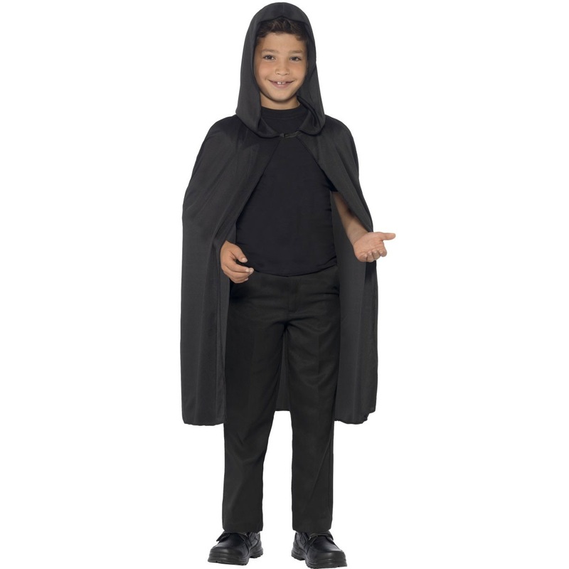 Black cape with hood for children