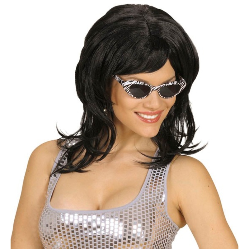 Black party wig Nathalie for women