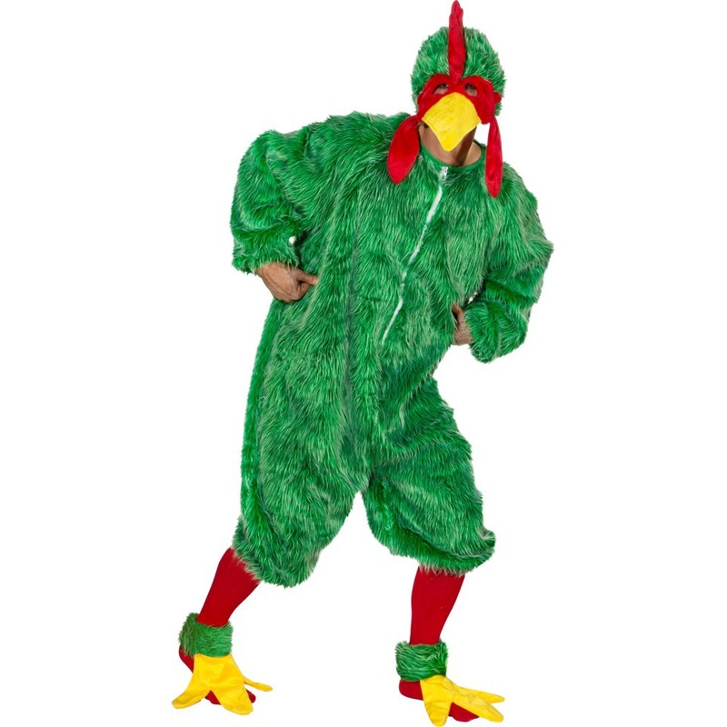 Green rooster chicken mens costume