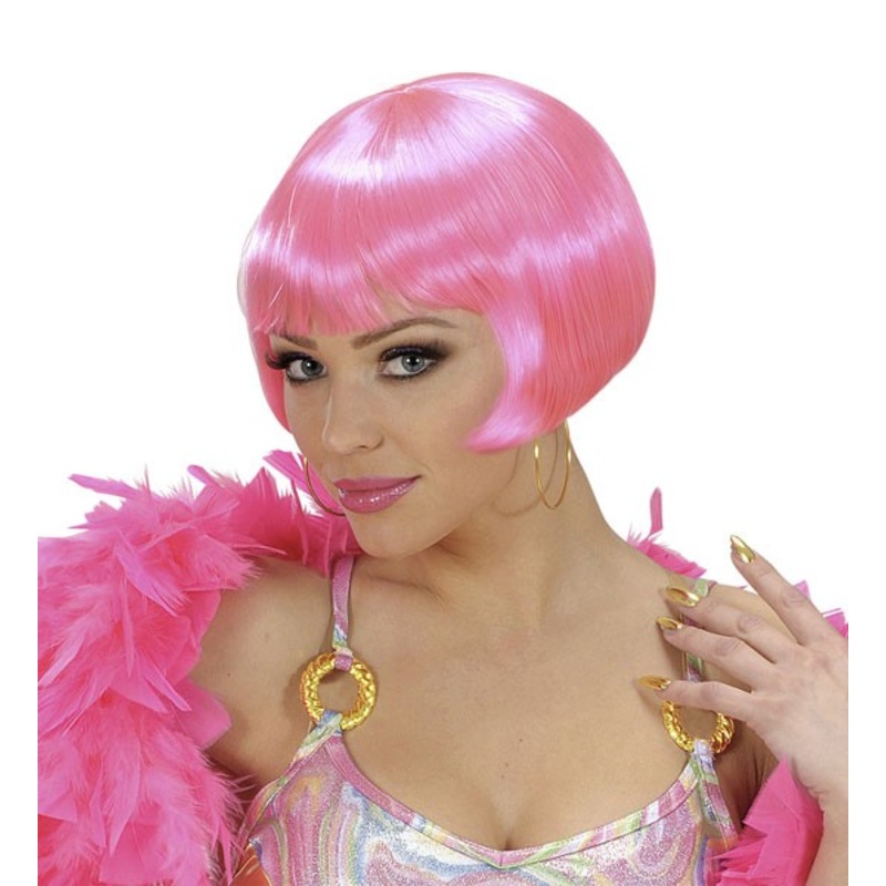 Pink party bob ladies wig