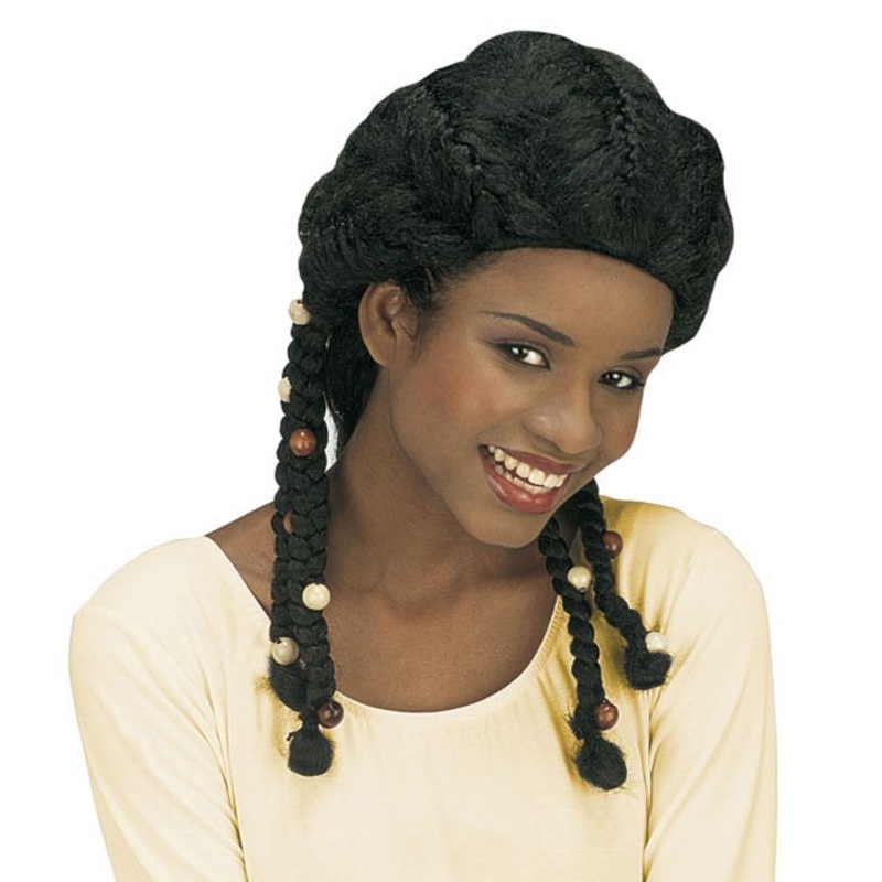 Rasta braids with pearls women's wig