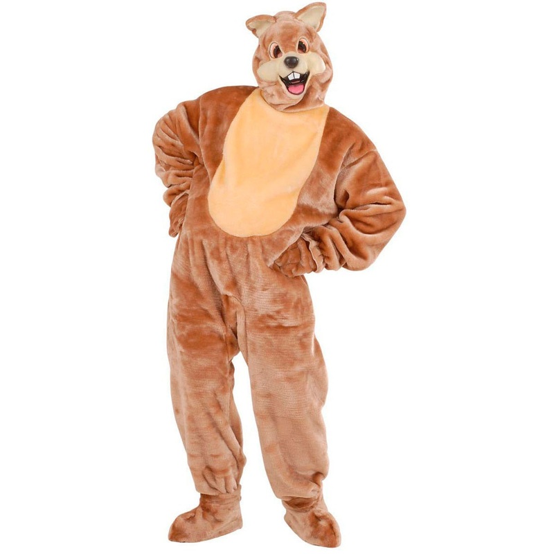 Squirrel plush costume for men