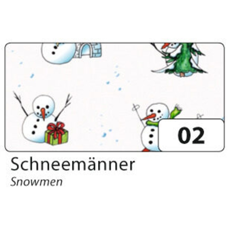 Transparentpapier Rolle Schneemnner 50,5x70cm