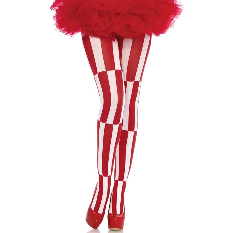 Crazy tights red and white for women