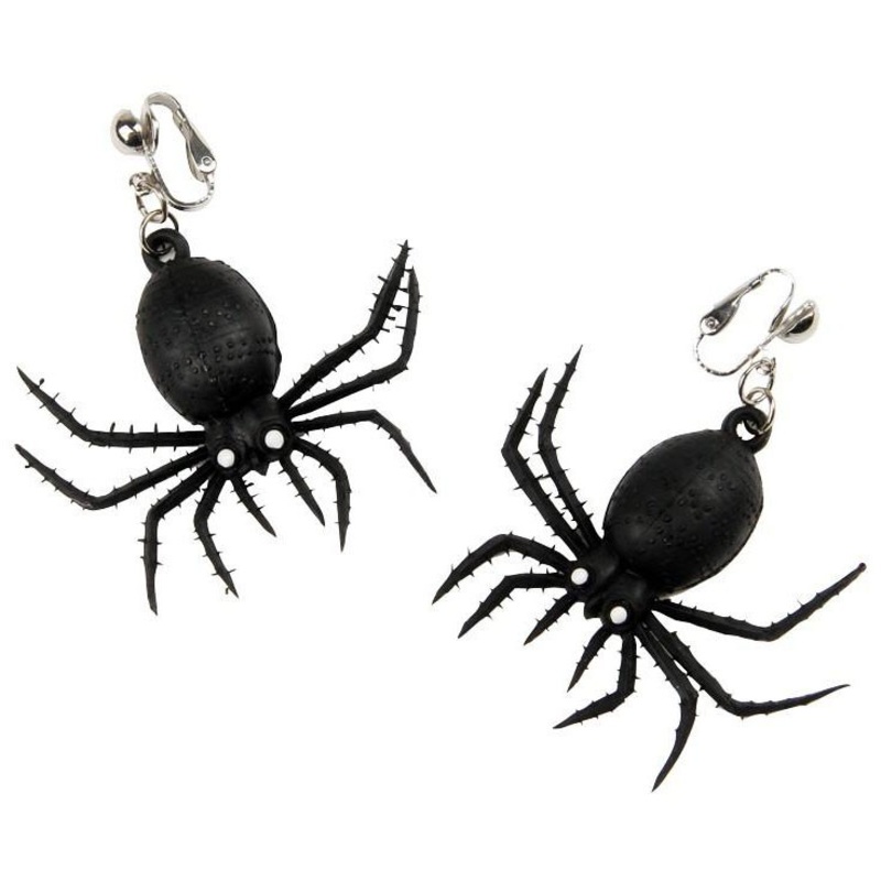 Halloween earrings spider black horror