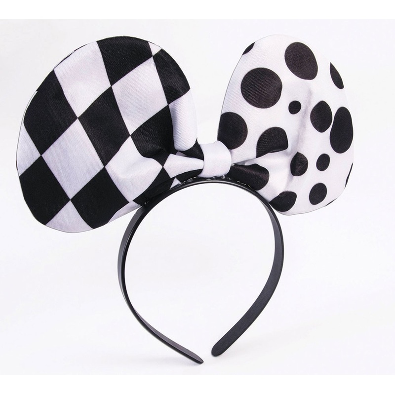 Harlequin bow black and white
