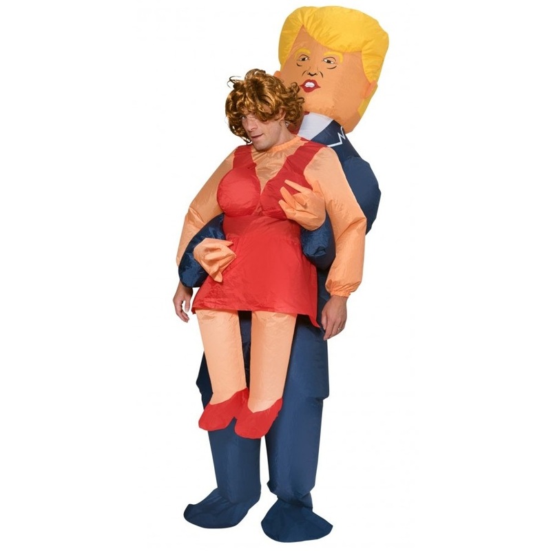 Inflatable politician with woman costume