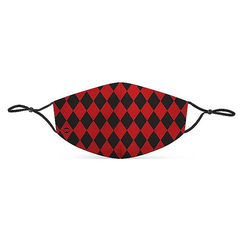 Mouth nose mask harlequin red-black