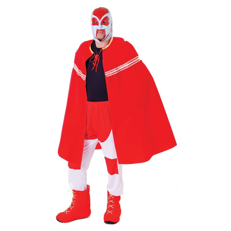 Red wrestler men's costume